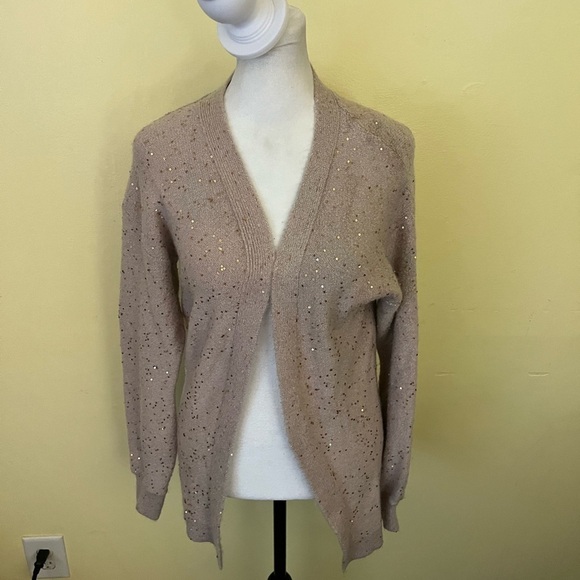 Express Women's Beige Sequin Cardigan Sweater Size XS - Picture 1 of 5